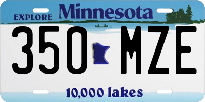 MN license plate 350MZE