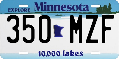MN license plate 350MZF