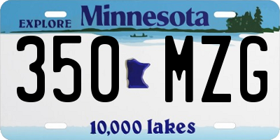 MN license plate 350MZG