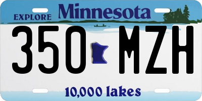 MN license plate 350MZH