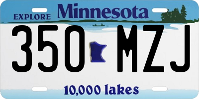 MN license plate 350MZJ