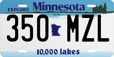 MN license plate 350MZL