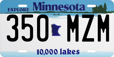 MN license plate 350MZM