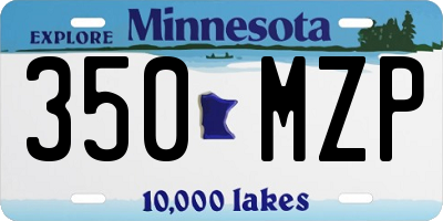 MN license plate 350MZP