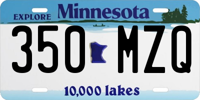 MN license plate 350MZQ