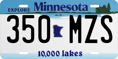 MN license plate 350MZS
