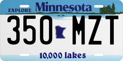 MN license plate 350MZT