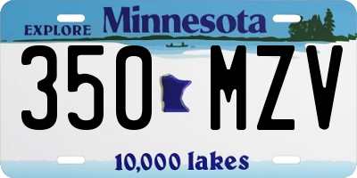 MN license plate 350MZV