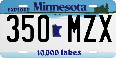 MN license plate 350MZX