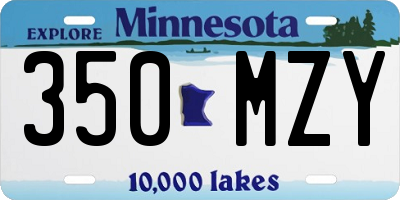 MN license plate 350MZY