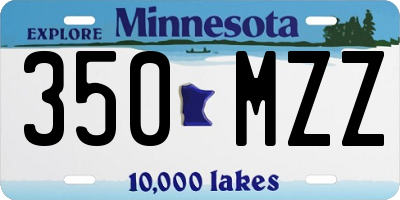 MN license plate 350MZZ