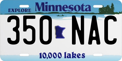 MN license plate 350NAC