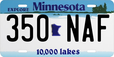 MN license plate 350NAF