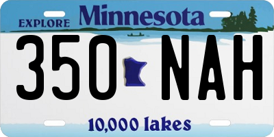 MN license plate 350NAH