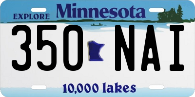 MN license plate 350NAI