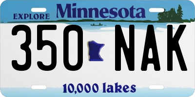 MN license plate 350NAK