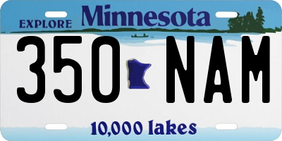 MN license plate 350NAM