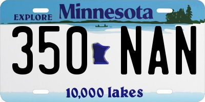 MN license plate 350NAN