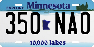 MN license plate 350NAO