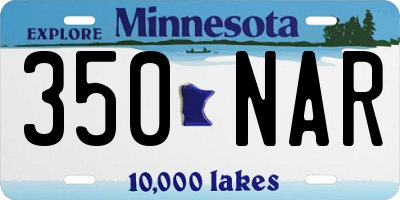 MN license plate 350NAR