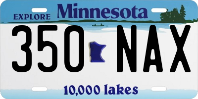 MN license plate 350NAX