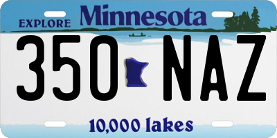 MN license plate 350NAZ