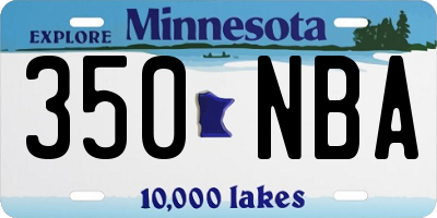MN license plate 350NBA