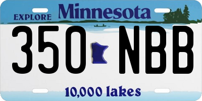 MN license plate 350NBB