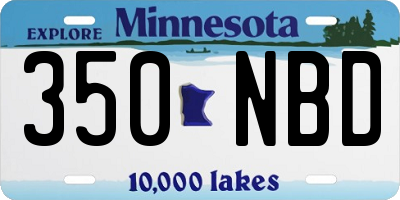 MN license plate 350NBD