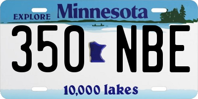 MN license plate 350NBE