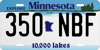 MN license plate 350NBF