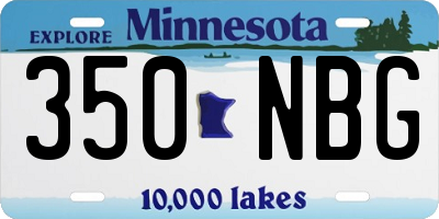 MN license plate 350NBG