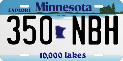 MN license plate 350NBH