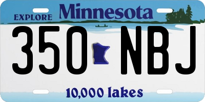 MN license plate 350NBJ