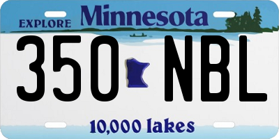 MN license plate 350NBL