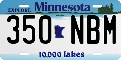 MN license plate 350NBM