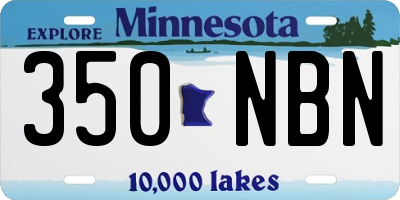 MN license plate 350NBN