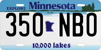 MN license plate 350NBO
