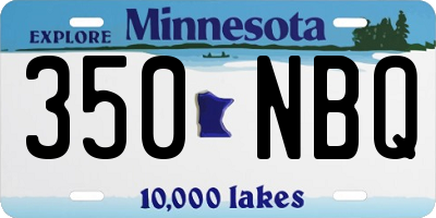 MN license plate 350NBQ