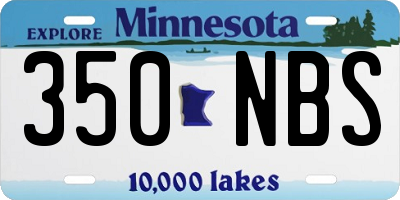 MN license plate 350NBS