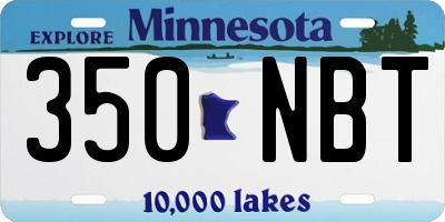 MN license plate 350NBT
