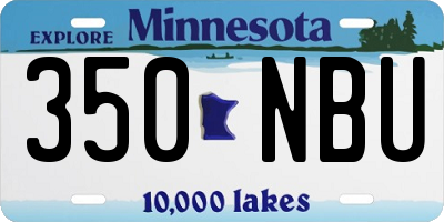 MN license plate 350NBU