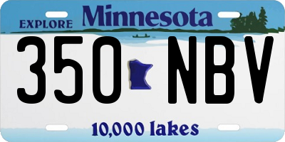 MN license plate 350NBV
