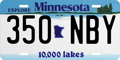 MN license plate 350NBY
