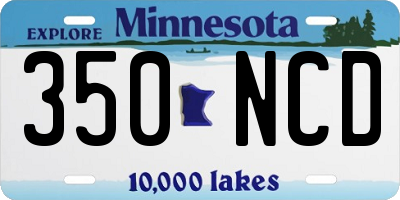 MN license plate 350NCD