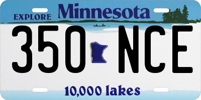 MN license plate 350NCE