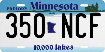 MN license plate 350NCF