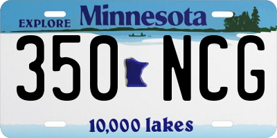 MN license plate 350NCG