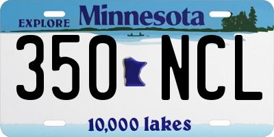 MN license plate 350NCL