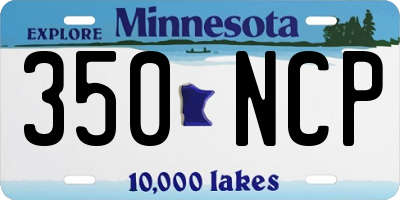MN license plate 350NCP